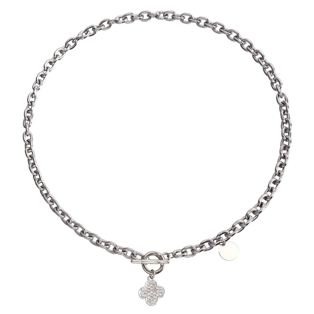 Accessories, Simple White Star Imitation Fritillary Necklace, Temperament Metal Rough Aluminum Chain Sweater Chain