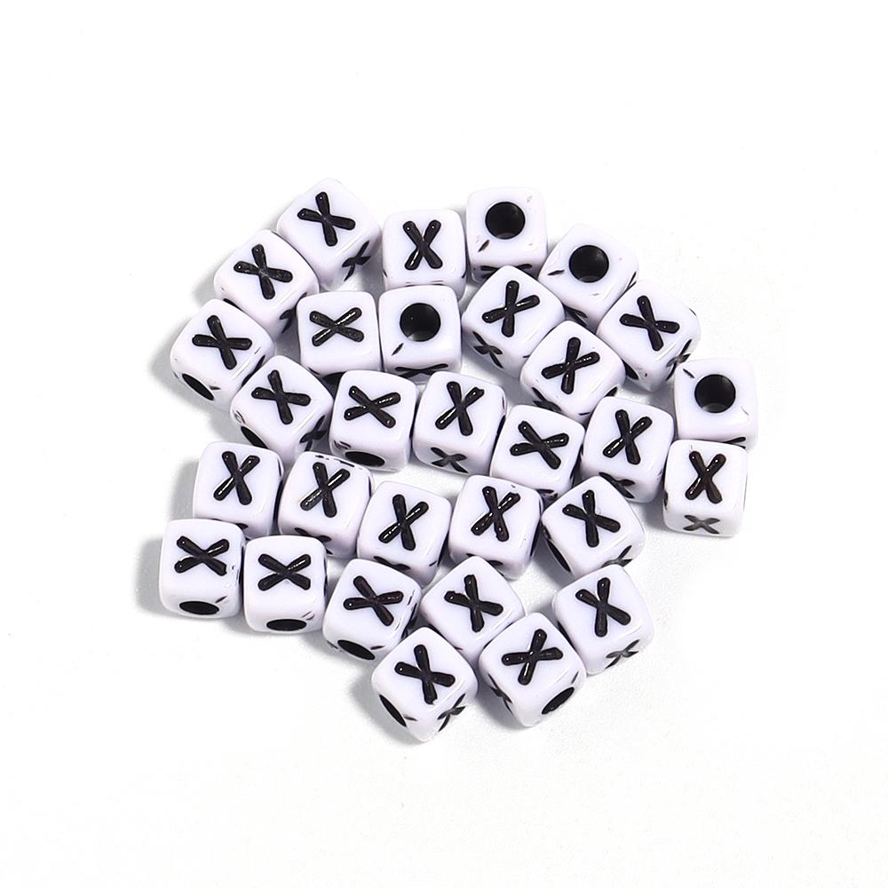 50-100Pcs White Square Acrylic Letter Beads A- Z Cube Loose Spacer Beads Alphabet Beads DIY Bracelet Jewelry Making Accessories