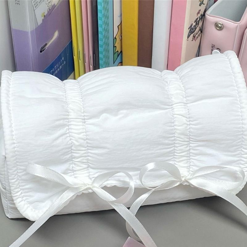 High Capacity Pencil Case Bowknot Pen Pouches Portable Pen Organizers Travel Makeup Storage Bag for Women Girl Student