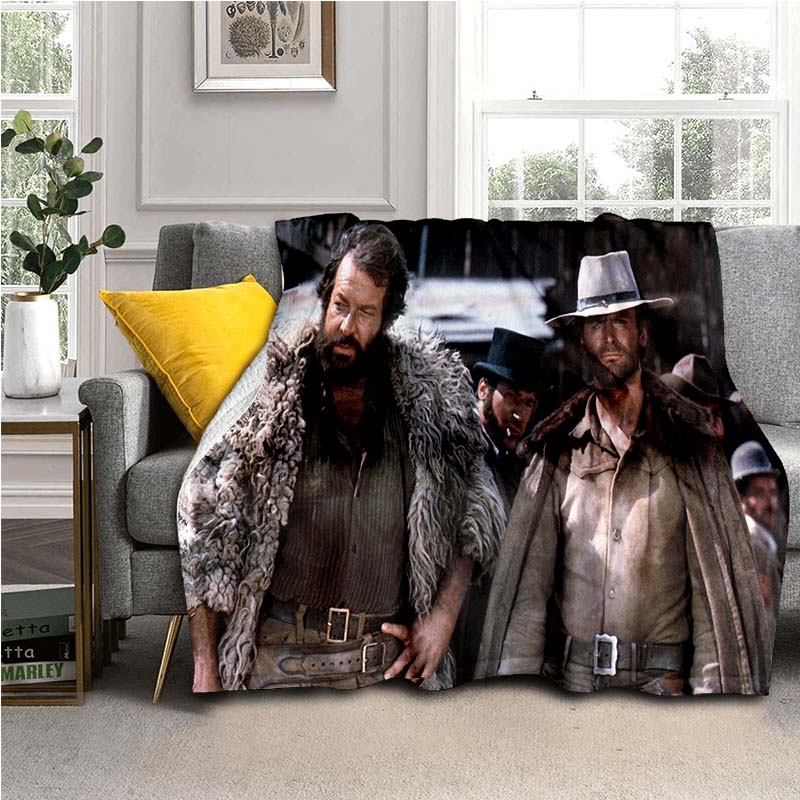 Bud Spencer Terence Hill Wirft Wirft Decke für Kindersofa Reise Wandern Picknick Beding Super Weiche Flanelldecke Geburtstagsgeschenk