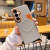 Samsung S26 Ultra Magnetic Leather Color Block Phone Case - Luxury Leather Texture Protective Cover