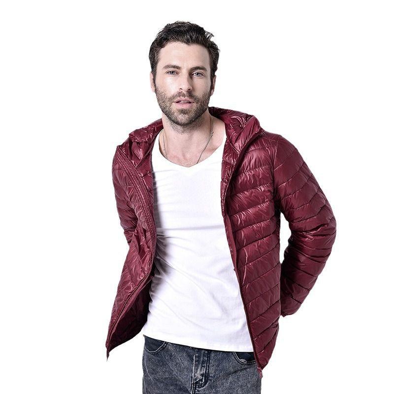 Men's Light and Thin Hooded Down Jacket Portable Large Size Couple Down Jacket