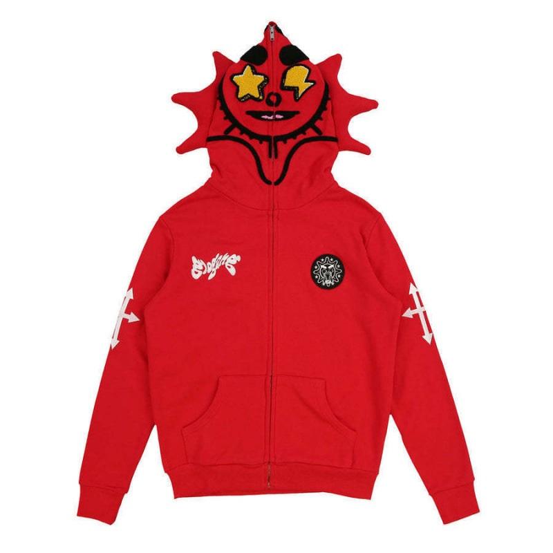Men Casual Long Sleeve Flame Print Hoodie Pullover Streetwear Hip Hop Graphic Sweatshirt