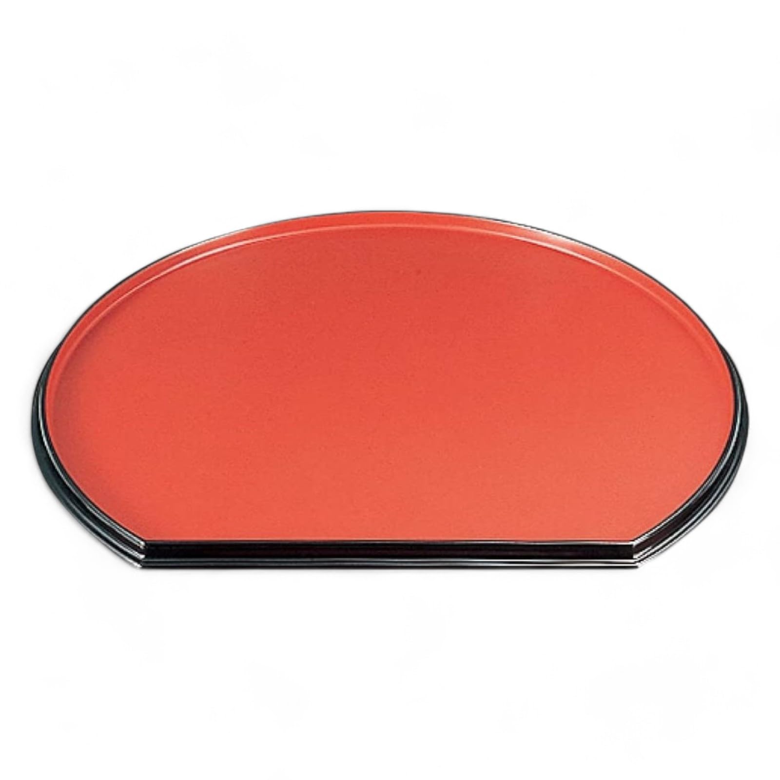 

New Tray Vermilion Lacquerware Made in Japan J-kitchens 4-shaku (1.5-foot) Half-Moon Double-Sided (Tray) Red/Green Lacquer, 42cm, (ABS Resin),