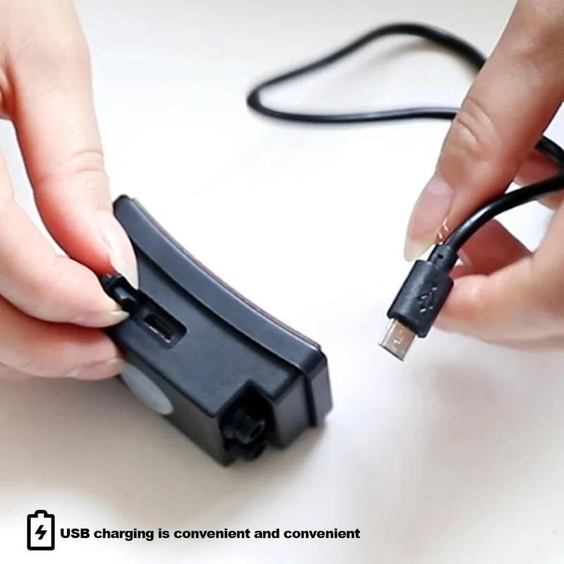 4 In1 Motorcycle Helmet LED Cold Light Waterproof Strip Sticker Flashing Night Riding Chargeable Accessories with USB Chargeable