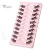 Handmade 10 Pairs Half Fake Lashes Natural Curl Wispy Thick 3D Effect Removable Extension Simulated Eyelash Planting Reusable Women Artificial