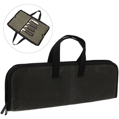 Giawkca Chef's Knife Storage Bag, Zippered, Portable Canvas Knife Bag for Professional Use, Outdoor Activities, Dinners, and Parties (Army Green)