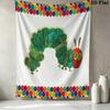 The Very Hungry Caterpillar Wall Tapestry Aesthetic Wall Hanging Printed Fabric Blanket Decorative Tapestries for Bedroom Living Room Home Decor