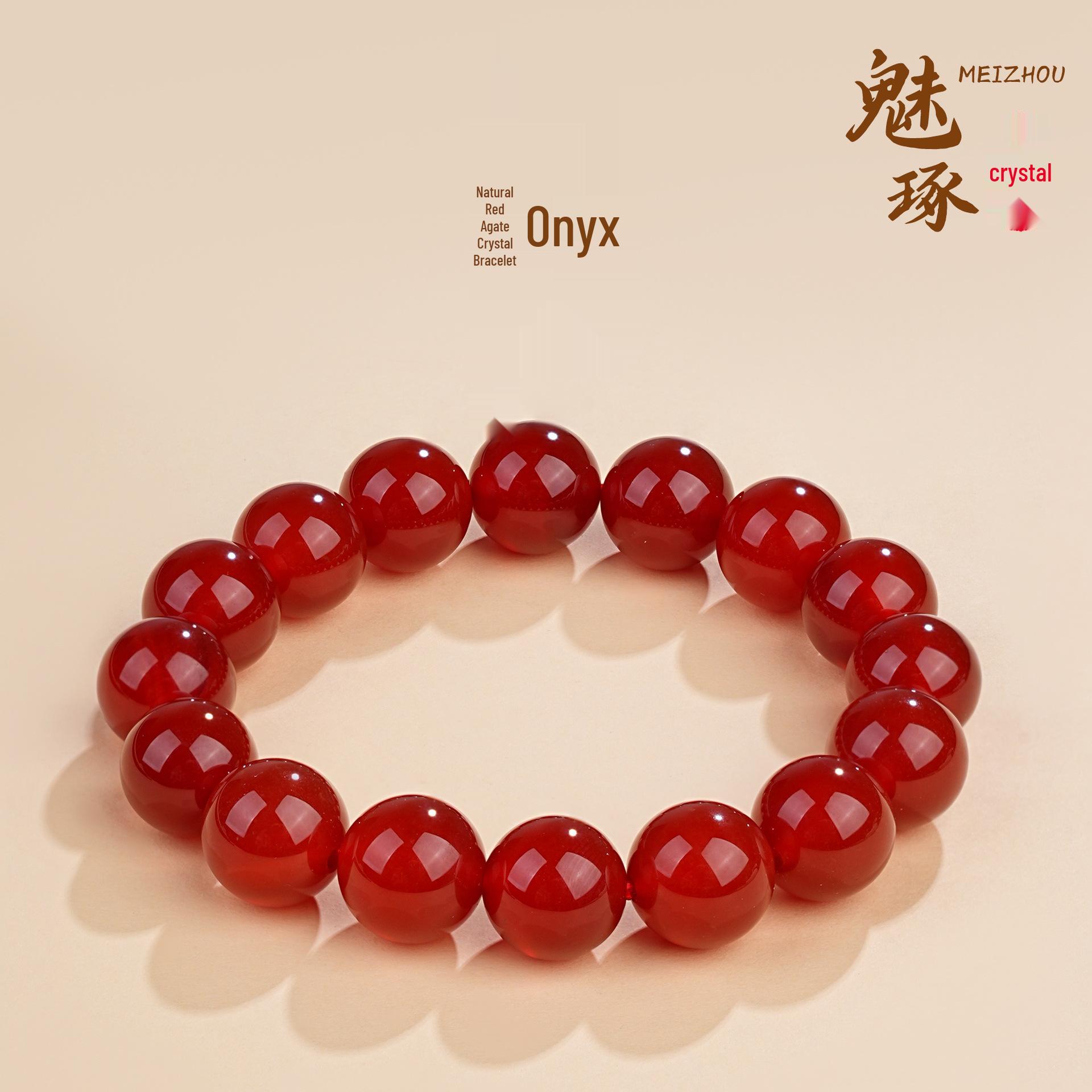 Mei Zhuo Natural Red Agate Round Loose Beads for DIY Jewelry Crafting 8-9mm Single Strand (~22 beads)