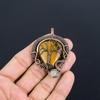 Tiger's Eye 999 Copper Wire Wrapped Pendant, Handmade Gemstone Pendant , Gift For Mom Antique Jewelry