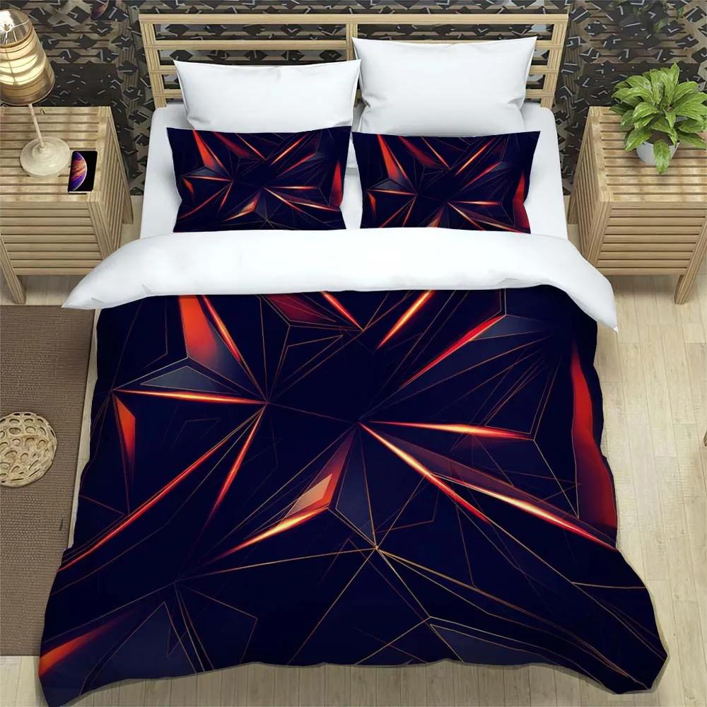 3D moderní abstraktní geometrické minimalistické tištěné povlečení s manželskou postelí velikosti Queen Povlečení na míru Sada povlečení velikosti King Měkké a pohodlné