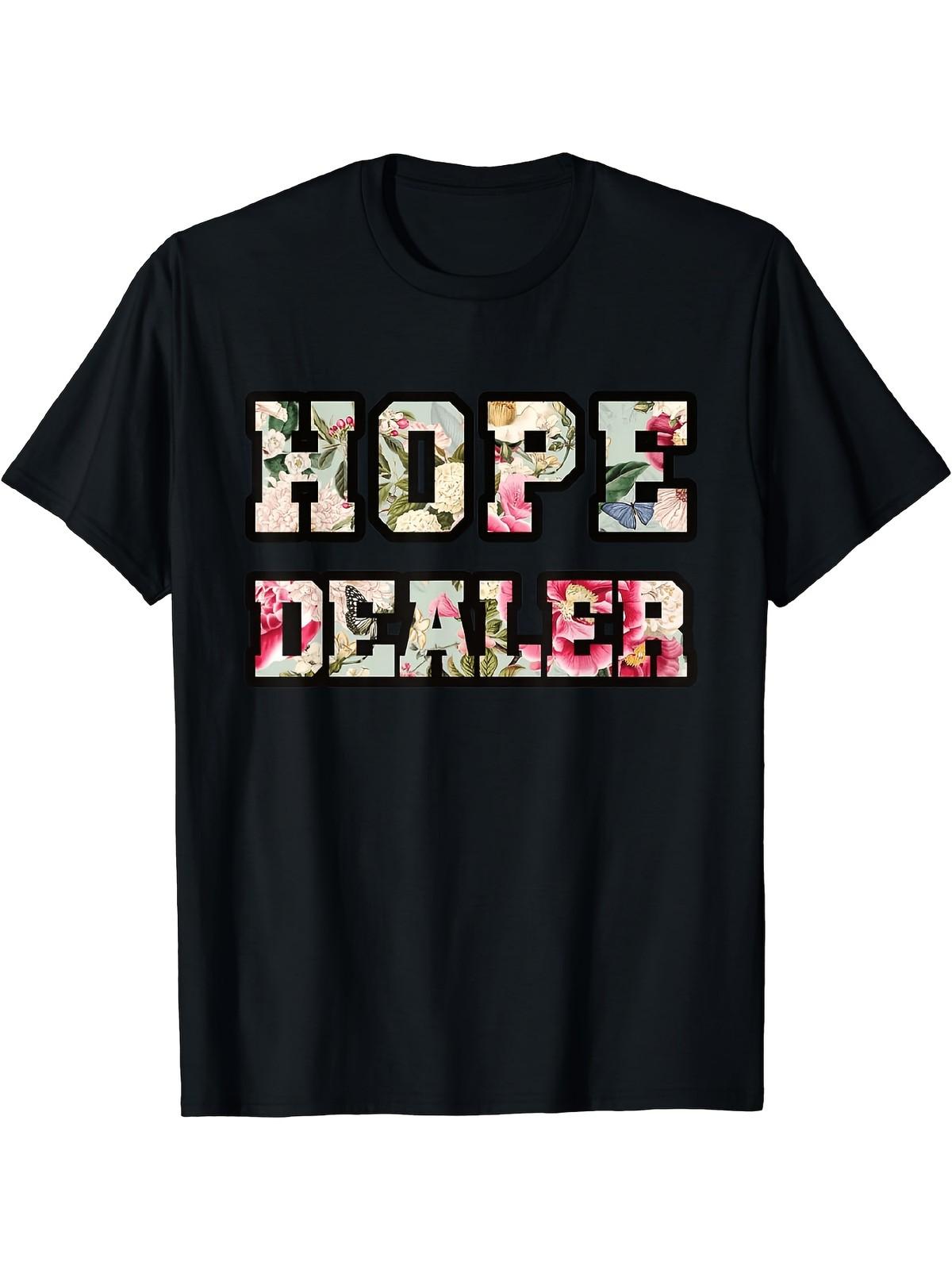 Hope Dealer Men s Recovery Sobriety T-Shirt - Floral Print & Bold HOPE DEALER S разноцветный