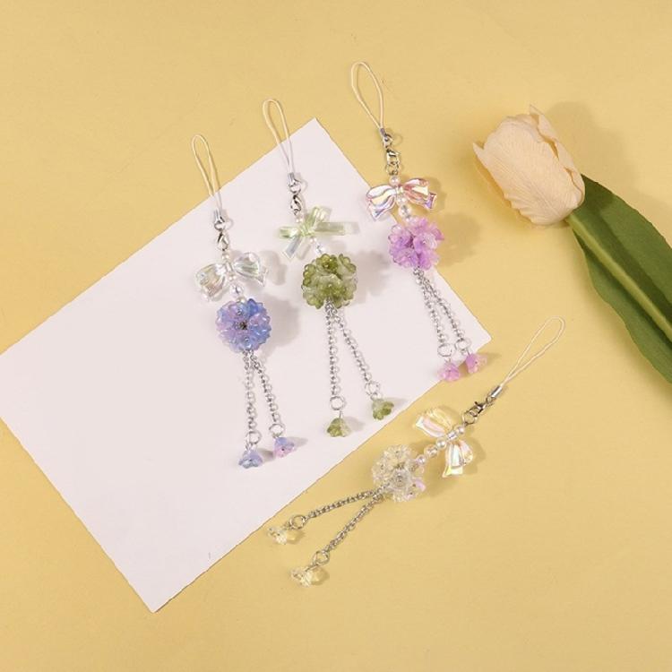 Fashion Flower Phone Accessory Butterfly Phone Charm for Women Keychain Keyring