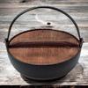 J-kitchens IH Compatible Classic Camping Pot, 18cm, Irori (Irori) Style, Brown Enamel Interior, 17.3x17.3x6cm, Iron, Made in Japan