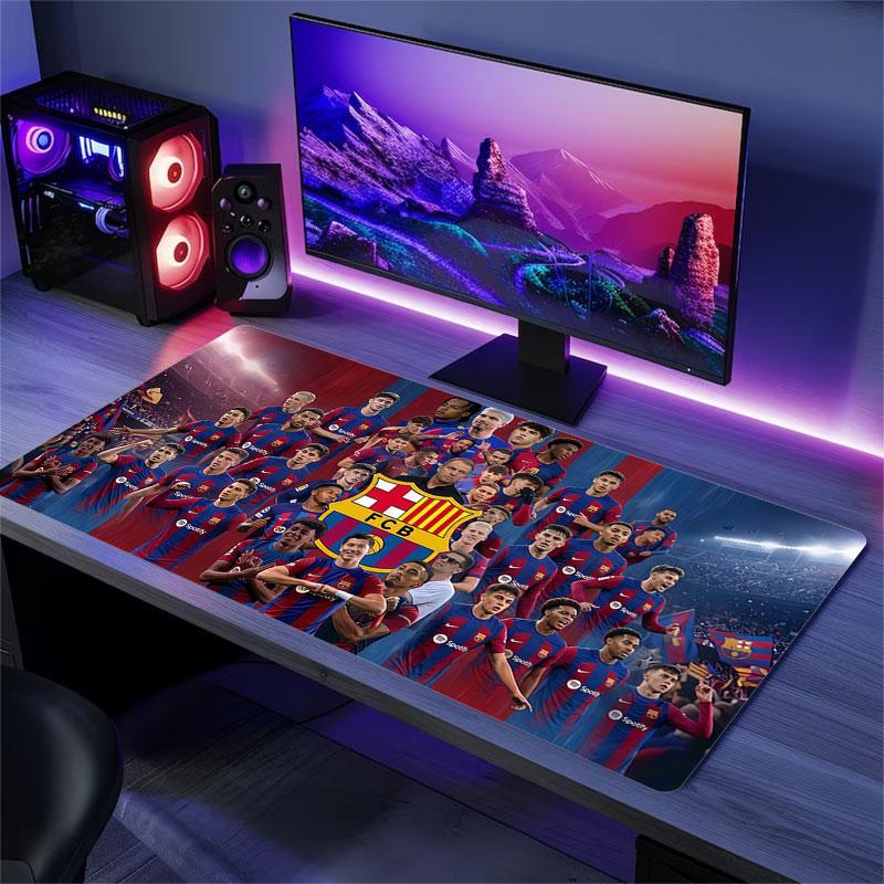 Barcelona Velký Herní Stůl Podložka Protiskluzová Podložka pod Notebook Tablet Velká Podložka pod Myš XXL Podložka Mini PC Herní Podložka S Uzamčeným Okrajem