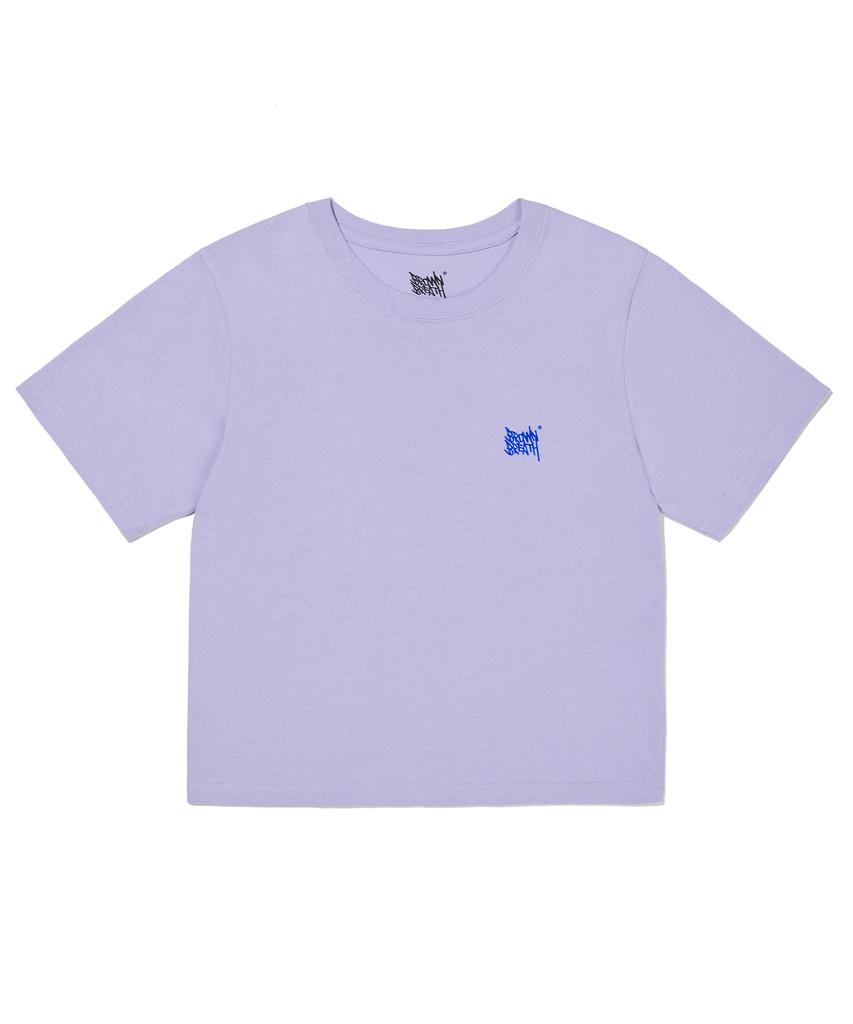 BROWNBREATH W Tag Crop Tee - Purple