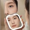 LED Makeup Mirror, Portable 3 Color Lighted Vanity Mirror, Cute Folding Travel Mirror for Purse