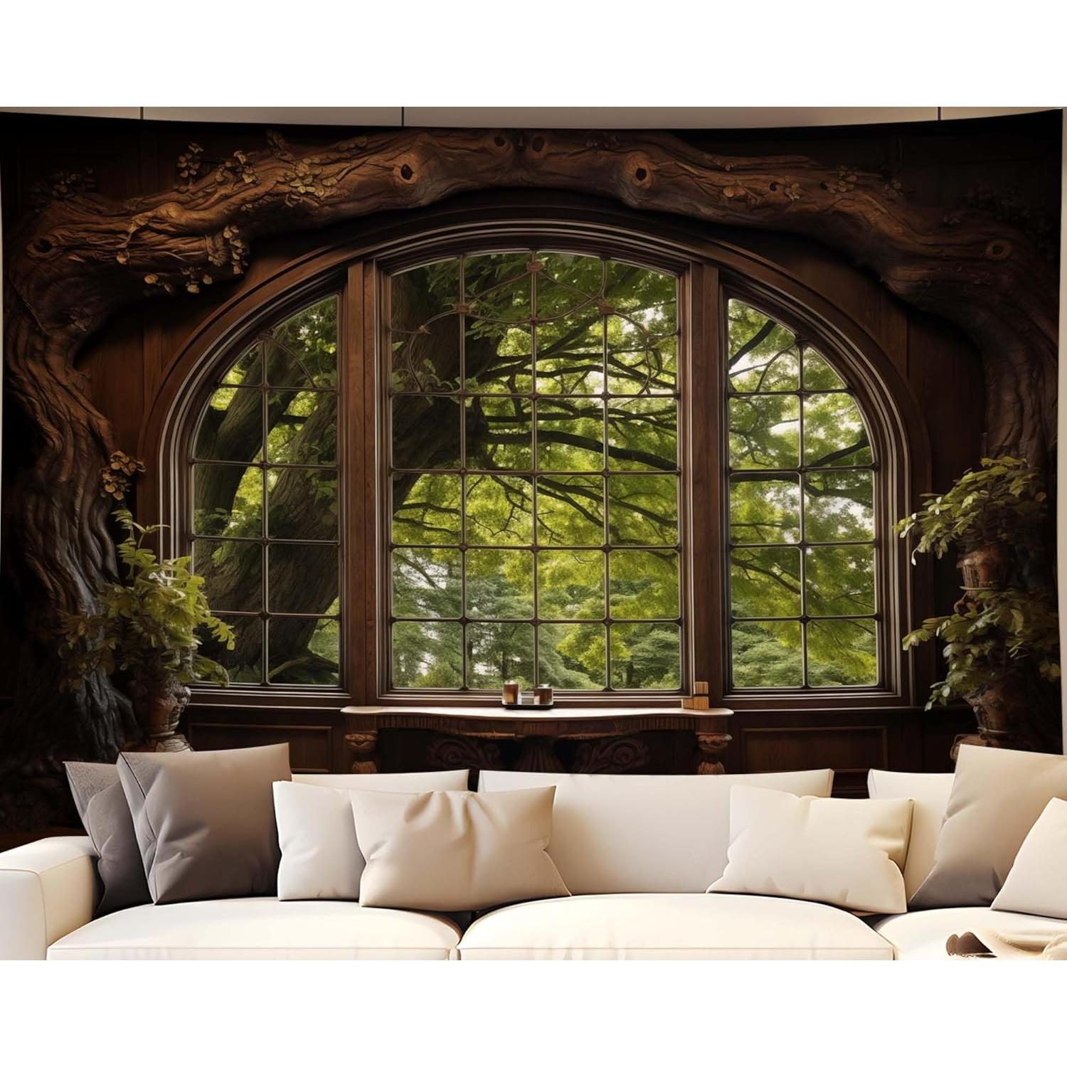 Tapestry qghot window open forest 75x100