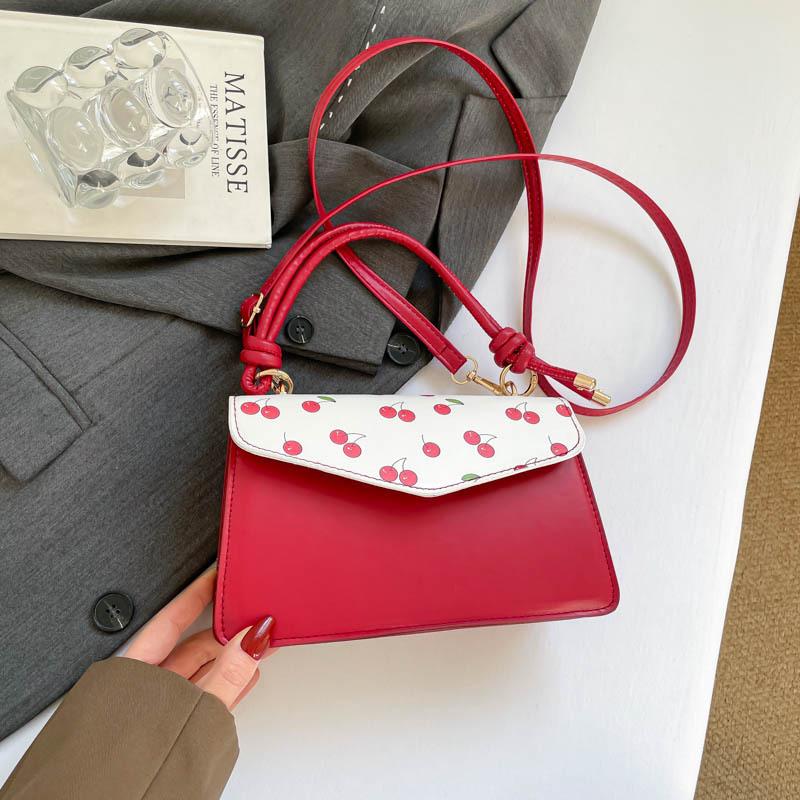 

Cute Carto PU Leather Women s Shoulder Bags Small Fresh Print Female Messenger Bag Fashi Casual Versatile Ladies Handbag червоний