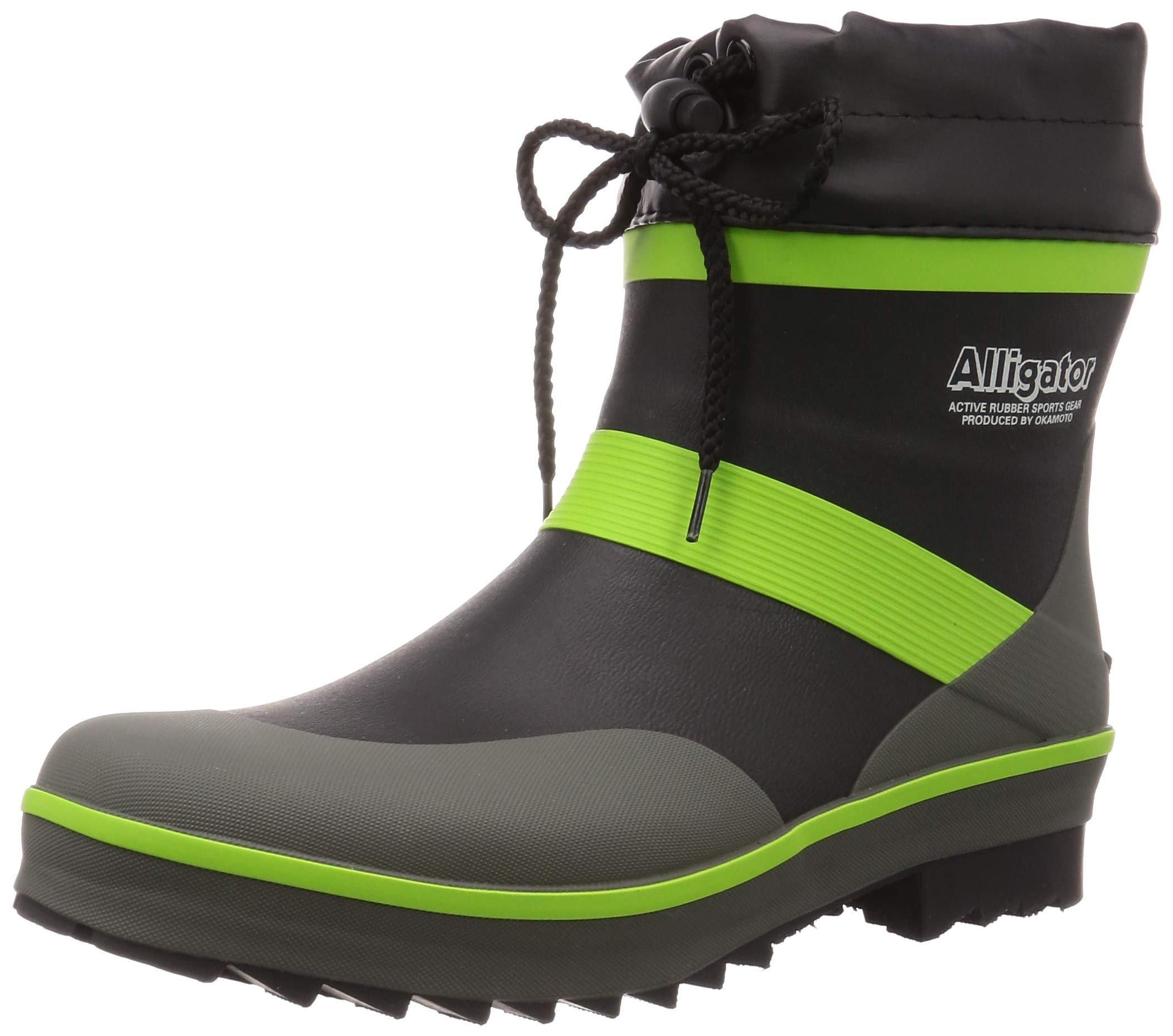 

Okamoto RMM-382 Men s Alligator Short Boots with Cover, Black, Size 27cm