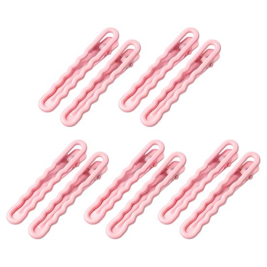 

10 шт. Жіночі шпильки Широкі пласкі Нековзкий дизайн Чубчики Зачіски пучки Напівзібране волосся Затискачі для волосся Портативні Цукеркові кольори Аксесуари для волосся рожевий