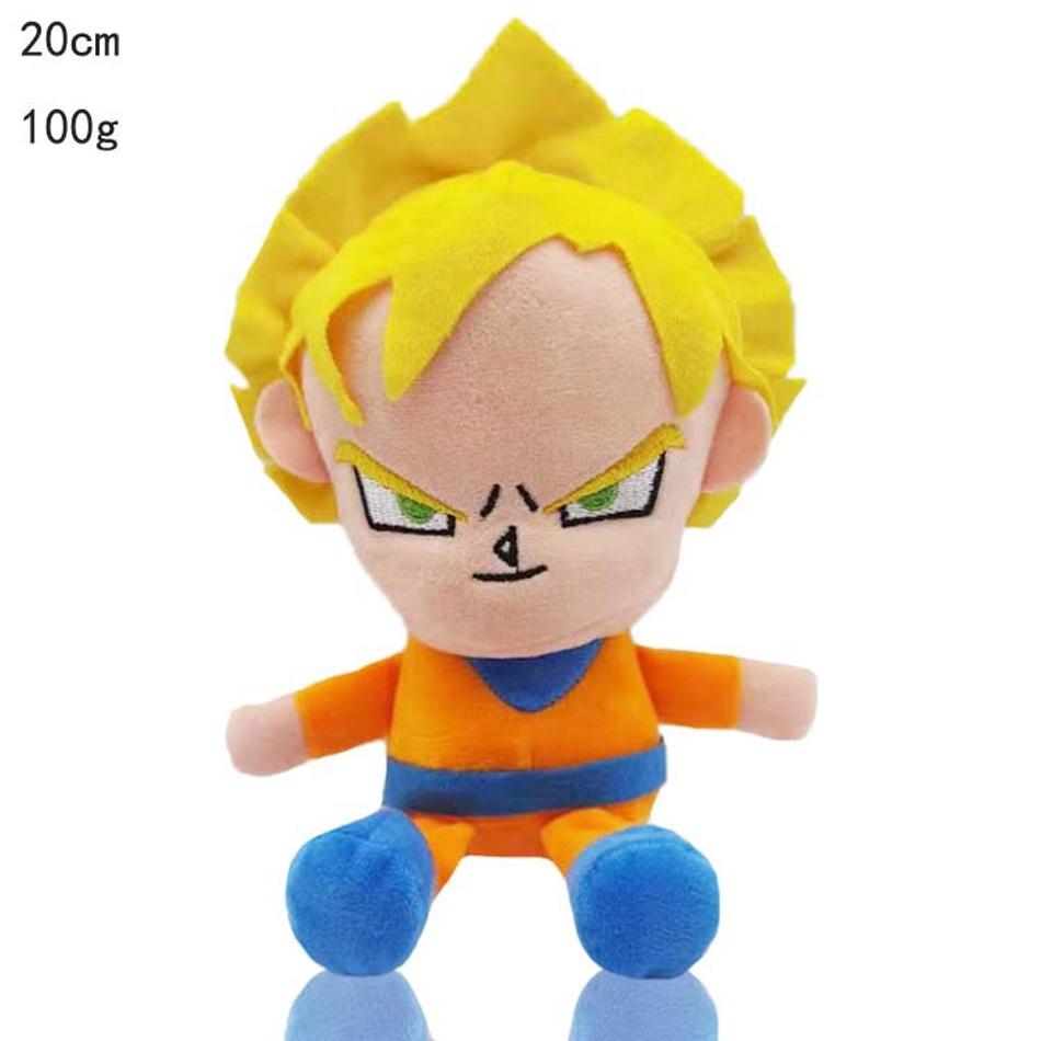 20cm DragonBall Japan Anime Plush Toys Super Saiyan Goku Vegeta Picollo Trunks Gohan Cartoon Figure Stuffed Dolls Child Gifts Cuddly Fluffy Huggable