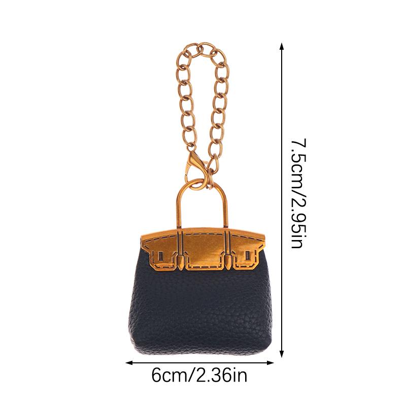 Fashion Pu Small Bag Keychain Simple Keyring Women Bag Charm Handbag Hanging Pendant Diy Accessories Girl Gifts