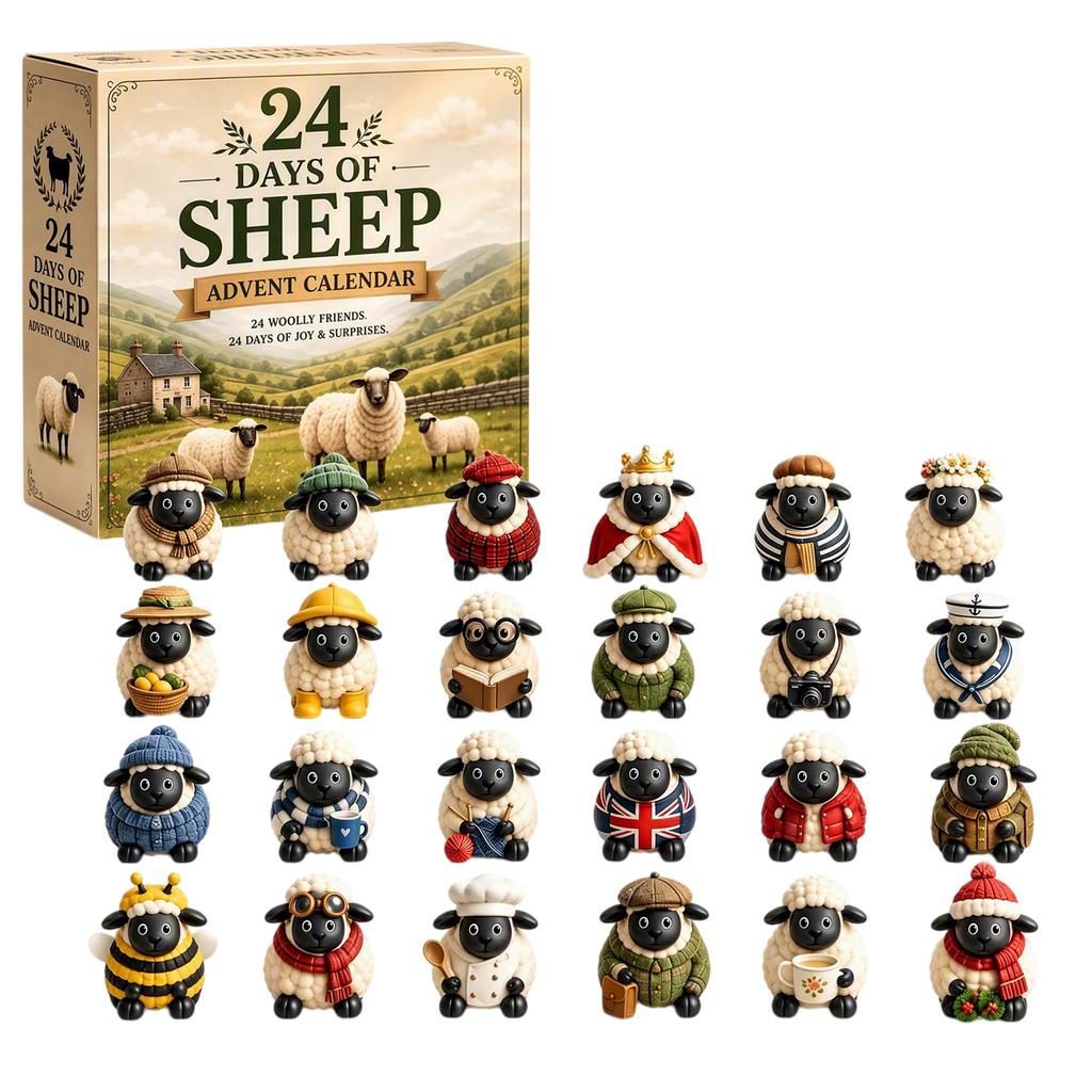 Christmas Scottish Scotland Celtic Cow Advent Calendar 24 Collectible PVC Figurines Holiday Farmhouse Decor