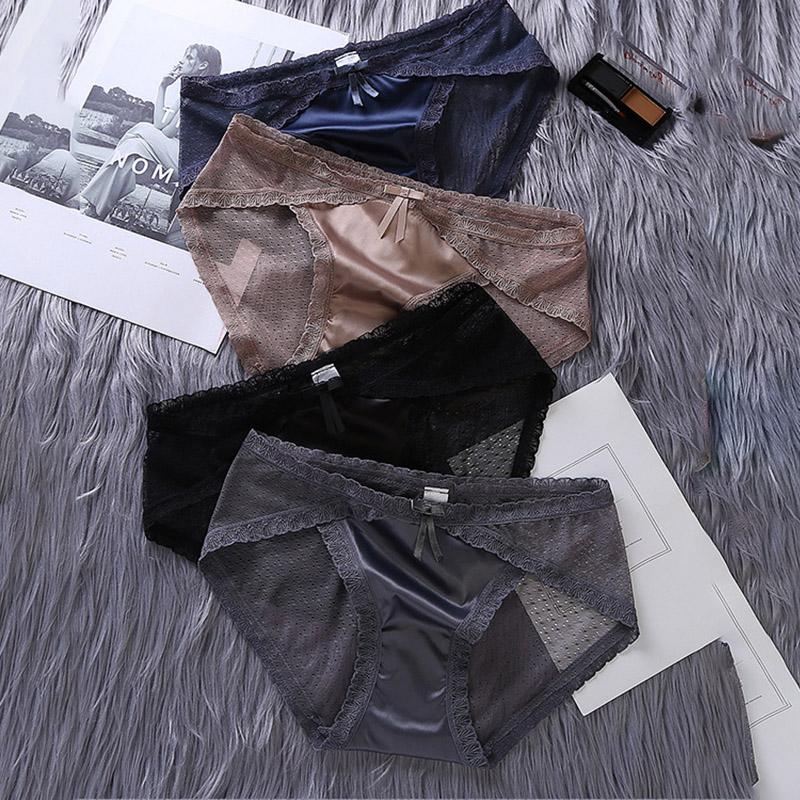 Panties Perspective Fancy Lace Panties For Women Traceless Crotch Of Cotton Briefs Lady Panty Underwear Low-rise Briefs