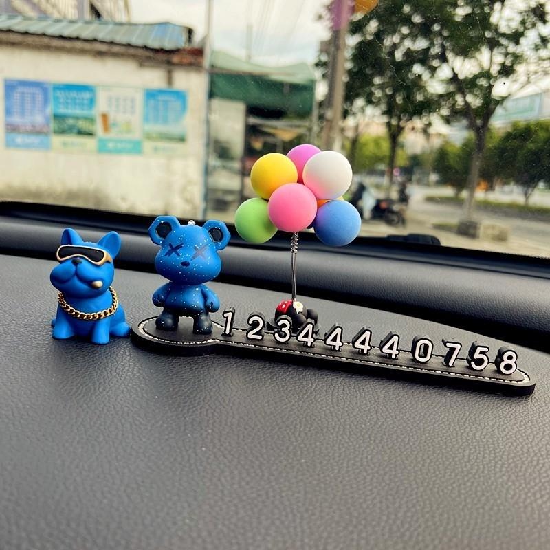 Violent Polychrome Bear Car Phone Number Plate Decorative Cartoon Ornament Car