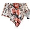 New Rose Printed Square Scarf Spring and Autumn Warm Flower Scarf Twill Silk Headscarf 91cm Temperament Versatile Shawl