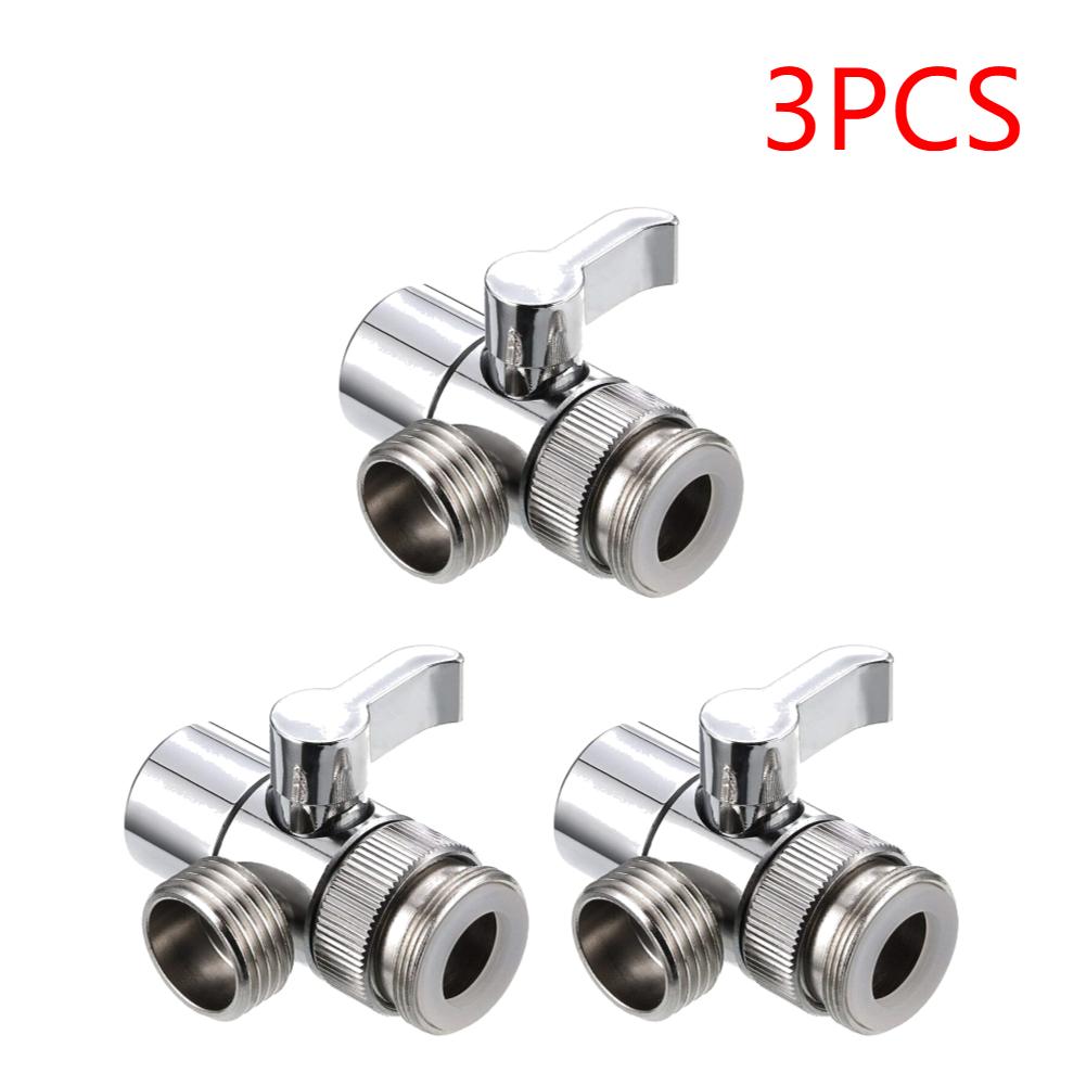 1-3PCS 3-way Sink Faucet Splitter Diverter Zinc Alloy Valve Connector Toilet Water Tap Adapter Kitchen Bathroom Washbasin Showe