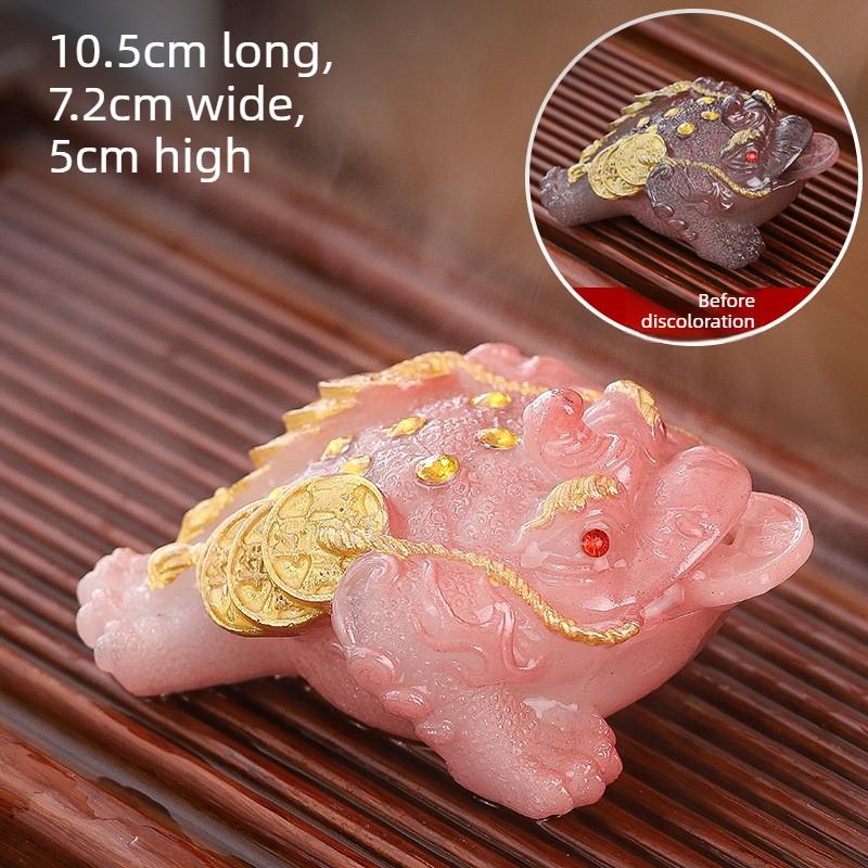 Hot! Toad colored tea pet table decoration accessories large premium tea toys small home and office ornaments gift chinese tea