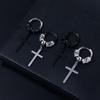 Stainless Steel Cross Dragon Korean Dangle Earrings Ear Jewelry Men Hoop Earrings Stud Earrings