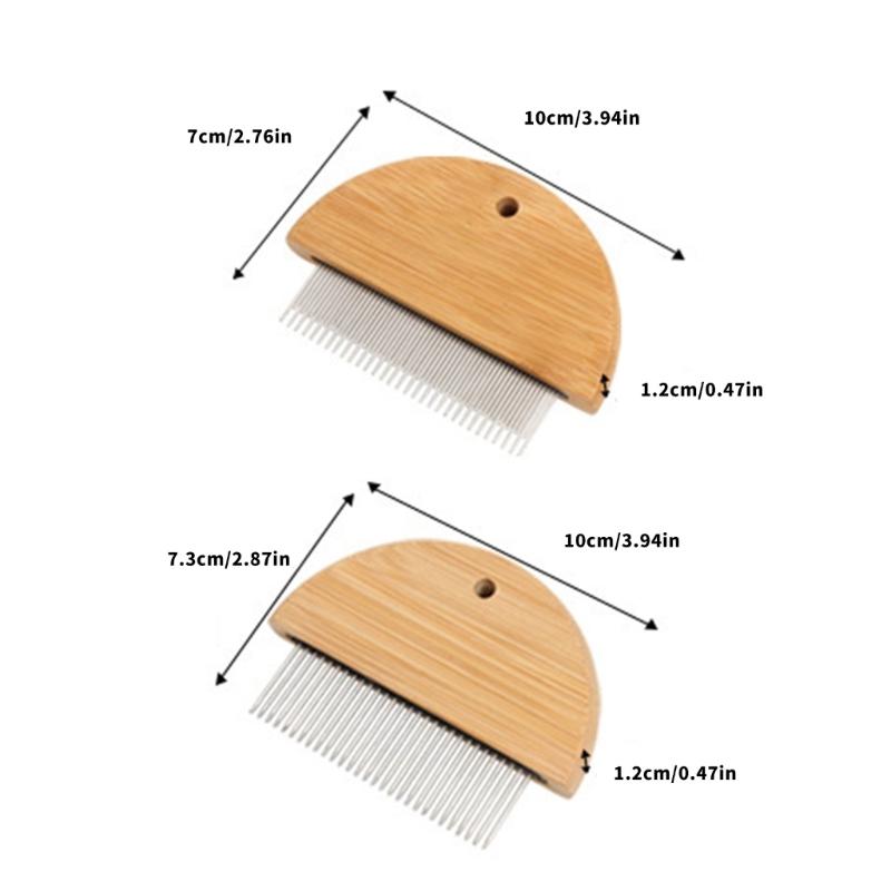 2pcs Bamboos Combs with Wide Fine Teeth Double Sided Lice Comb For Detangling Hair And Removing Fleas From Dogs Cats
