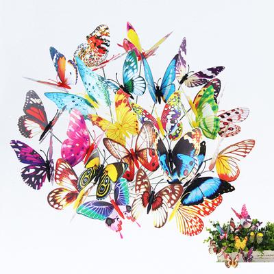 10Pcs Luminous Butterfly Stake Weather-resistant Outdoor Garden Planter Pot Vase 3D Fake Butterfly Pole Spike Stick Decoration Photo Prop