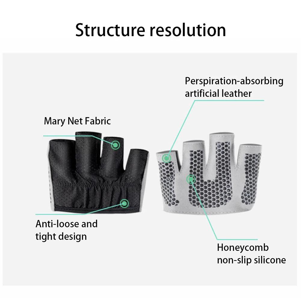 Yoga Slim Anti Slip Four Finger Gloves Gym Fitness Pilates Half Finger Gloves Unisex Workout Glove Bodybuilding Hand Protector