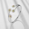 925 Silver Disy Bracelet Fashion Adjustable Floral Charm Bangle for Women Trendy Minimalist Jewelry Gift