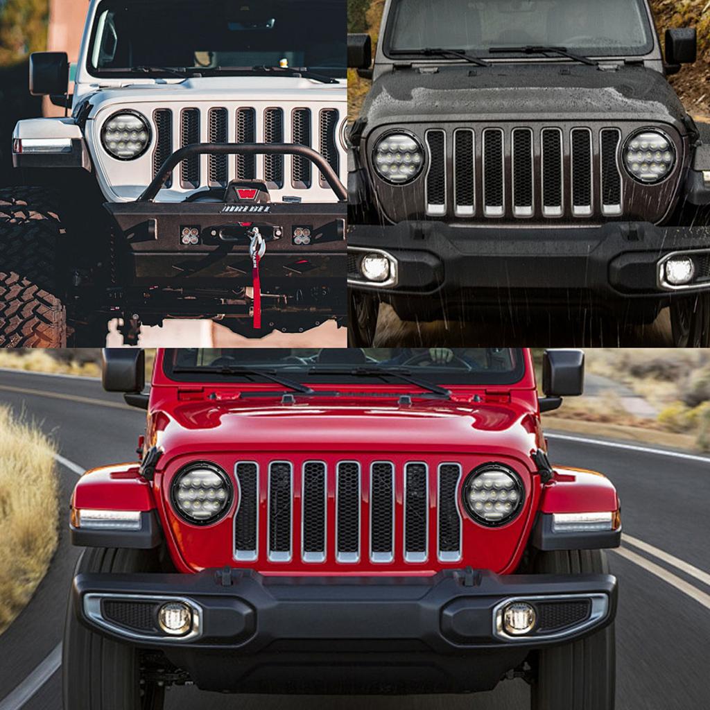 2Pcs 7 zoll Auto Motorrad LED Scheinwerfer 200W 6000K IP67 Wasserdichte DRLLow BeamHigh Strahl 7''