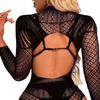 Erotic underwear European and American long-sleeved halter bikini sexy temptation sexy mesh suit