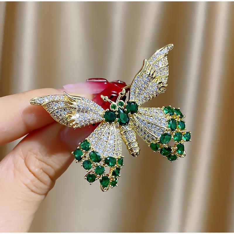 SUYU Fashionable And Flexible Butterfly Brooch With Micro Cubic Zirconium Oxide Brooch, Coat, Suit Accessory, Brooch