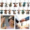 Cute Cartoon Colorful Bull Keychain Keyring Pendant For Car Backpacks Acrylic Material 8cm/3.1 In Size