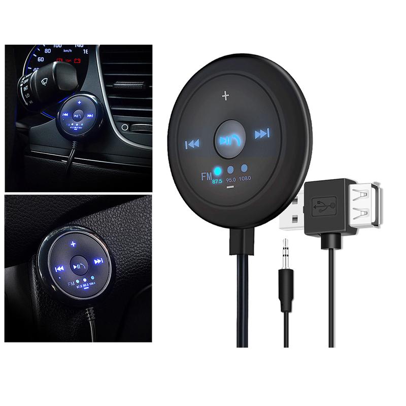 MagiDeal 2 in 1 FM Transmitter Base Bluetooth V5.0+EDR 5x5x1.7 cm for Car TV