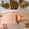 Multipurpose Durable Spa Gua Sha Tool Brass Head Massage Gua Sha Comb Long Wooden Handle Sturdy Meridian Point Massager Brush