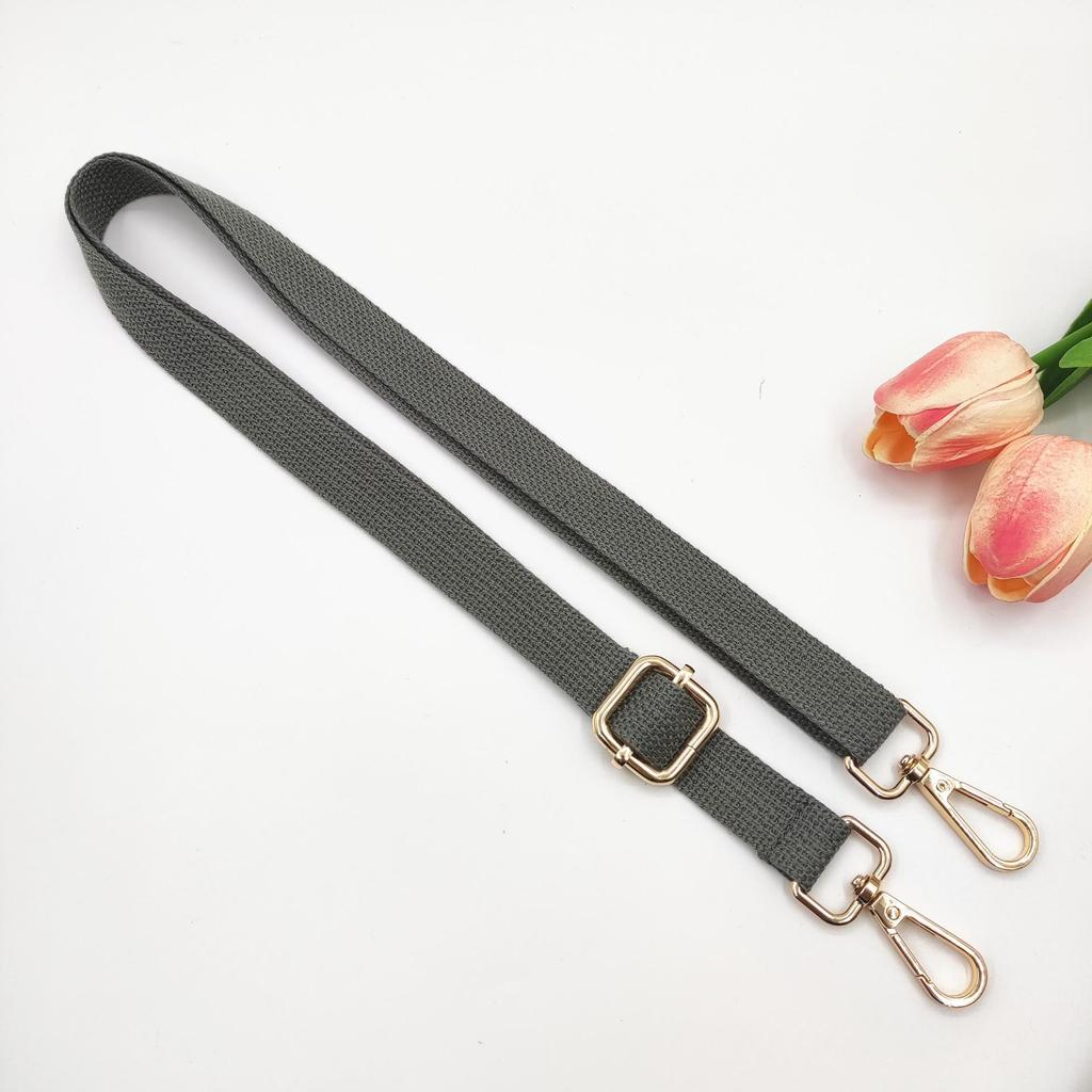 Adjustable 2cm Cotton Shoulder Strap - Solid Color Woven Replacement for Crossbody Bags
