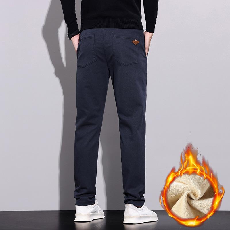 6 typů kávy Černá Šedá Podzimní a zimní Pánské kalhoty s fleecem/Běžné Volitelné Slim fit Rovná nohavice High-end Ležérní kalhoty pro mírně pokročilé