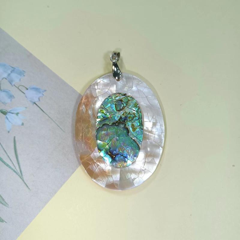 Geometric Shell Pendant Necklace For Jewelry Making Artisans