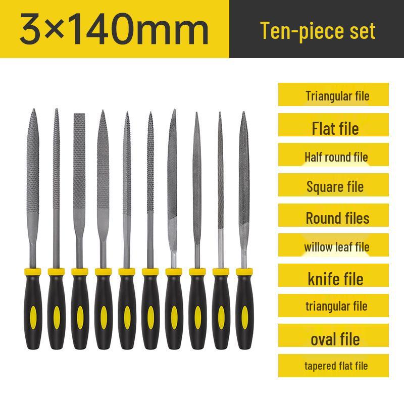 Assorted Small Steel File Set: Triangular Rasp Hand Files for Woodworking