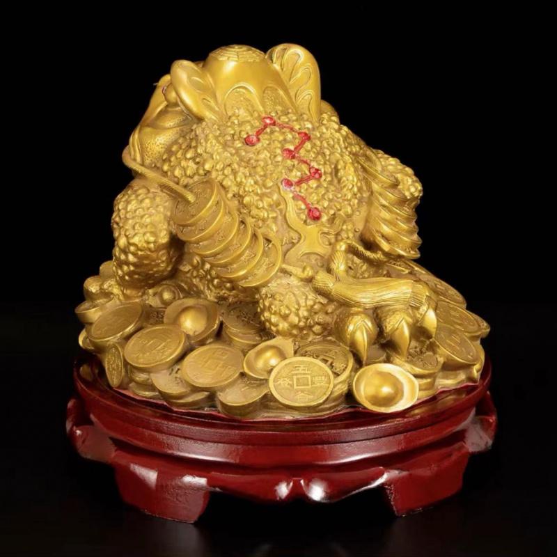 Brass Ornaments Three Feet Tripod Toad Copper Golden Cicada Home Office Shop Opening