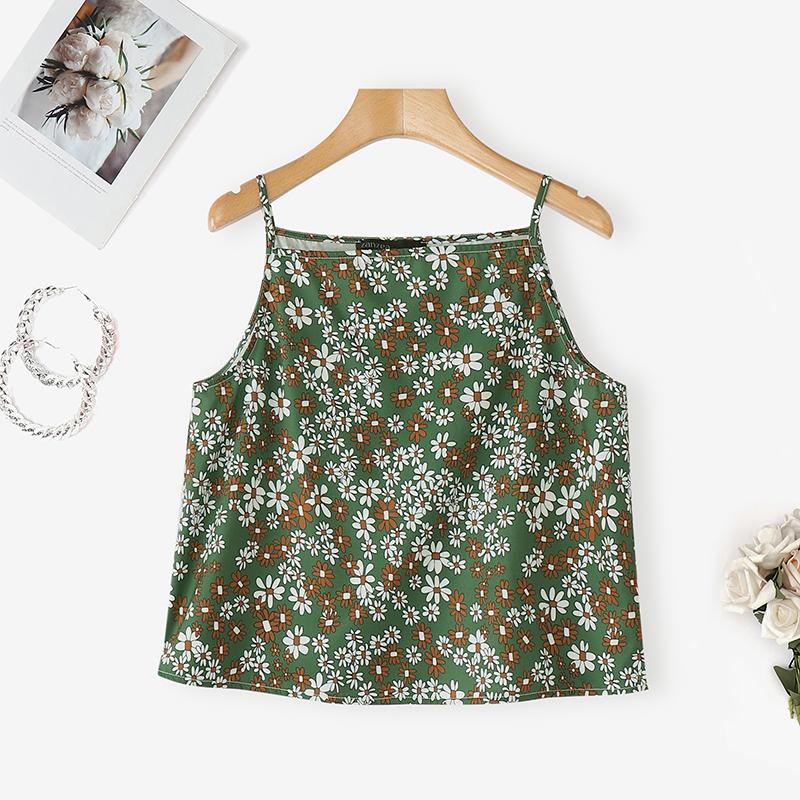 ZANZEA Women Summer Casual Floral Print Sleeveless Sling Camisoles